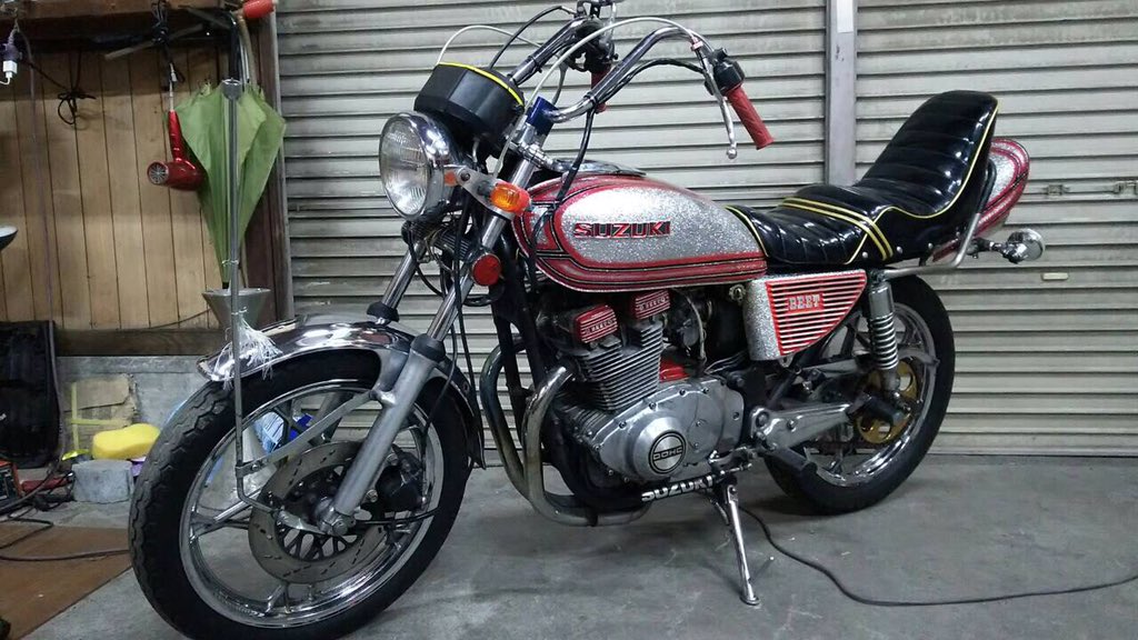 GS400仕様、GSx400E売ります〜❗️ 外装、メッキホイール、三段、旗棒