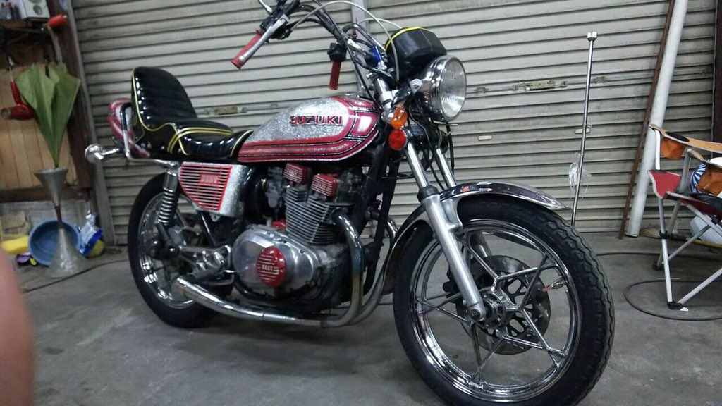 GS400仕様、GSx400E売ります〜❗️ 外装、メッキホイール、三段、旗棒