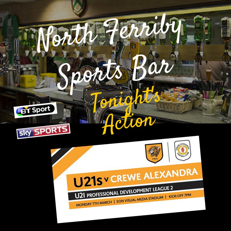 bar_nfu's tweet photo. Watch @Tigers_Academy tonight host Crewe Alexandra and enjoy a drink at the NFU Sports Bar tonight . https://t.co/Xwr5ezfZVO