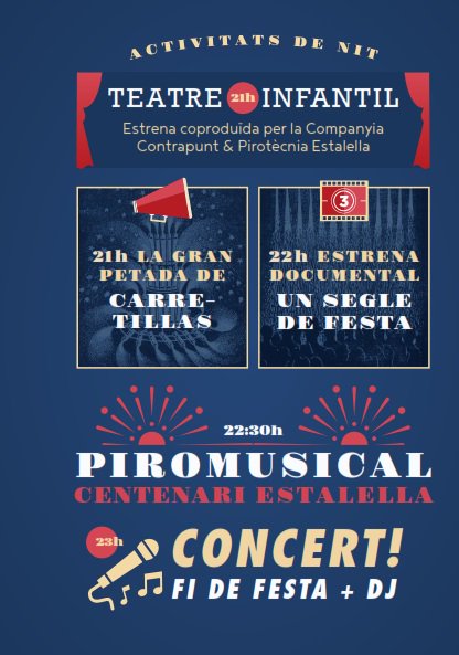 Ja tenim el Programa de la #FestadelCentenari #pirotecnia #gimcanadefoc #concert #piromusical #petadafinal #diables