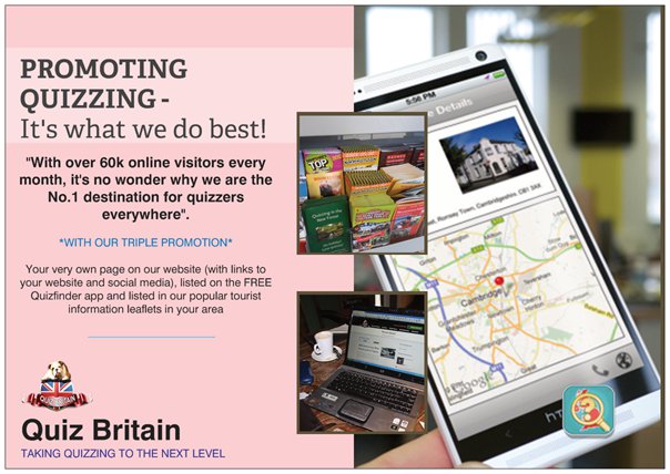 Quizbritain's tweet photo. It's only a tenner to promote your quiz and pub with us. No inflated prices with our triple promotion. #askQB https://t.co/UPGqlcpr18