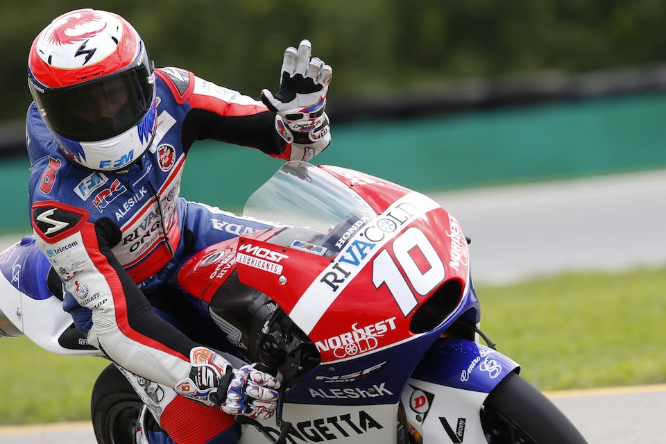 bgmotogp's tweet photo. #OnThisDay in 2014 at Brno, @AlexisMASBOU on the @cbccorse Honda took his 1st ever Grand Prix win, #Moto3 #CzechGP https://t.co/mWQVdXo6Hg