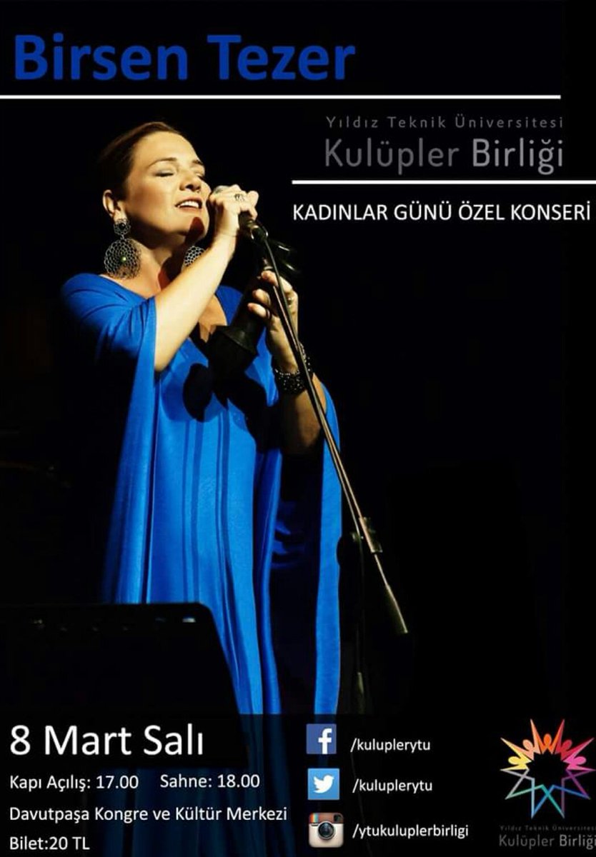 Yarın YTÜ'de Birsen Tezer rüzgarı esecek! Biletlere Kulüpler Birliği standlarından ulaşabilirsiniz