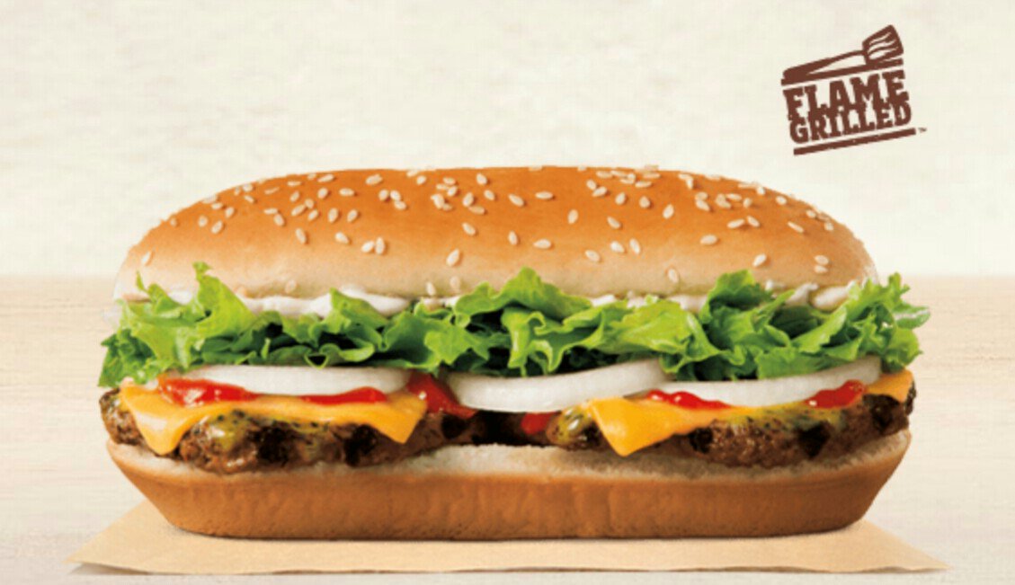 BurgerKingGU's tweet photo. The Extra Long Buttery Cheeseburger with buttery garlic flavored sauce.  Savory goodness. https://t.co/TLZM2Grzcr