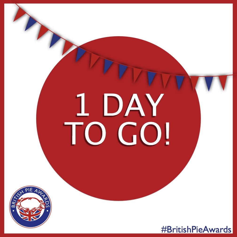 BritishPies's tweet photo. One more day until the #BritishPieAwards! We won’t be getting much sleep tonight #excited https://t.co/HchfXS9ThX
