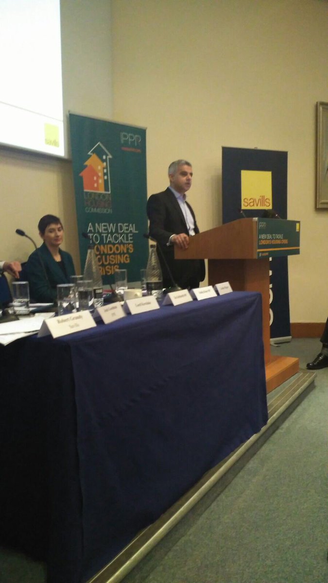 SadiqKhan's tweet photo. Great to be at @IPPR launch of London Housing Commission report this morning with Chair @SirBobKerslake.
#IPPRLHC https://t.co/AcCT9iZ6NM