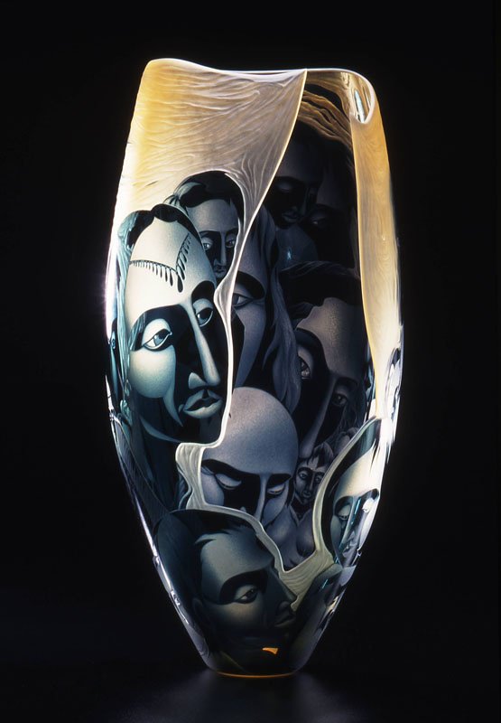 BohaGlass's tweet photo. "Heart From Below" - sandblasted and engraved, #blown cameo #glass by #Lisabeth #Sterling https://t.co/XkFRPFATGs