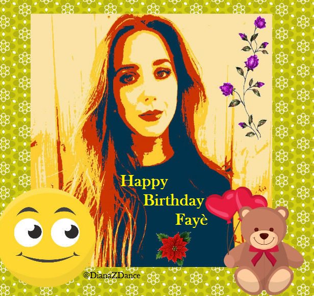 DianaZDance's tweet photo. Happy birthday to one of craziest and loveliest girls I know 🤗Fayè🤗 @SweetRiotMusic have a top day babe!Luv you 💛 https://t.co/1KJHjXk1Yj