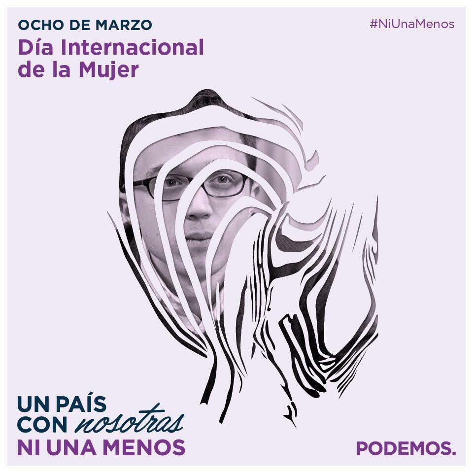 fromerod's tweet photo. Generosidad sin límites de Pablo y Errejón.¡Ceden hasta sus rostros! #DiaDeLaMujer #8deMarzo #UnPaísPorLaIgualdad https://t.co/Tpud9HCPO2