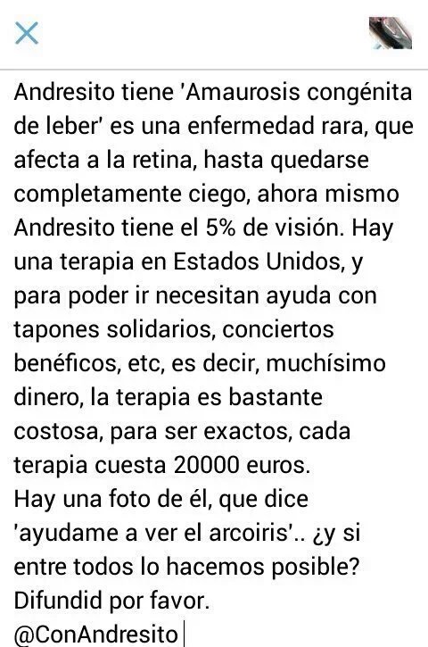 <a href="/IndiaMartinez/">India Martínez</a> El pequeño Andresito necesita ayuda...su operación y terapia es en EE.UU...#TodosConAndresito 🌈