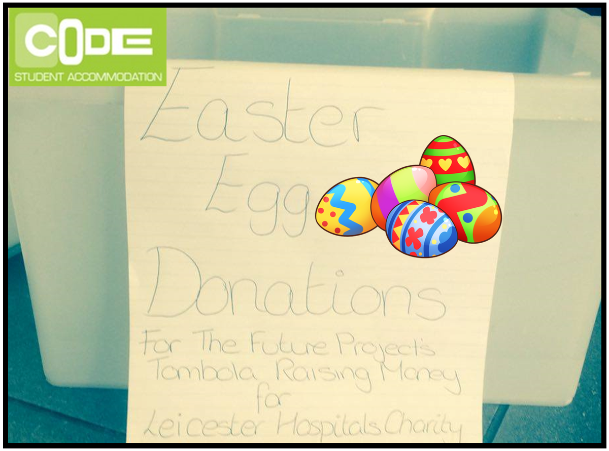 CODEstudentchat's tweet image. Our Easter Egg collection box is ready to be filled with #donations for @future__project in the #CODECAFE -Angela
