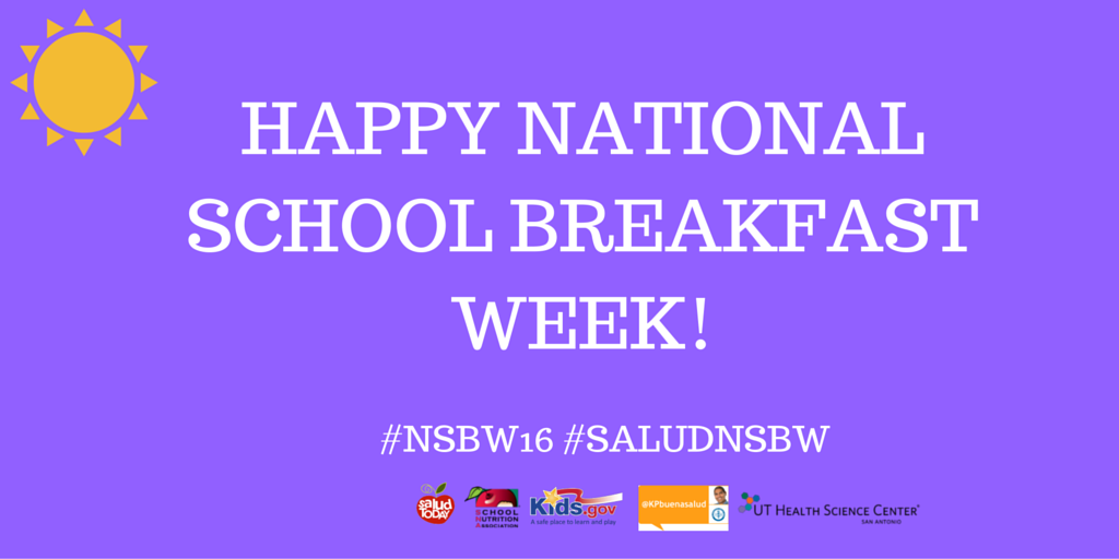 SaludAmerica's tweet photo. Share healthy brkfst pics w/ #SaludNSBW &amp; win! https://t.co/0ixlbk5lGV @SchoolLunch @Kidsgov @KPbuenasalud @uthscsa https://t.co/r8frLSRLRt
