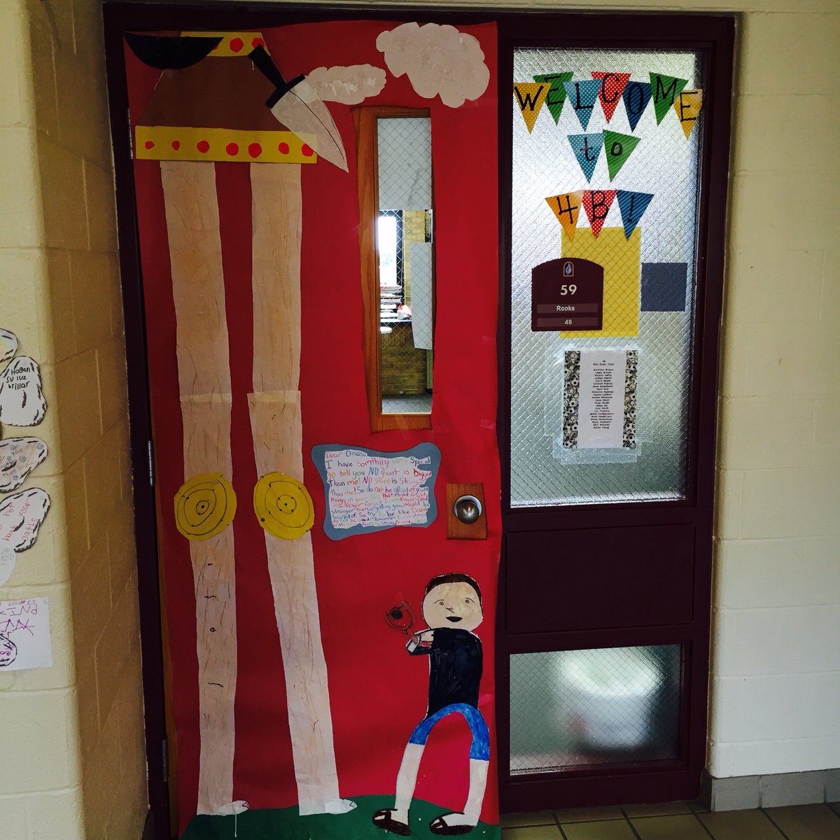 rooks_rachel's tweet photo. Door Decorating..can you guess the biblical story?! #4thgradersidea #4zcs #4bible https://t.co/vrqMyDbxpU