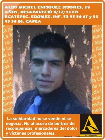 #Tebuscamos Aldo Michel Enríquez Briones, 18 años 8/12/13, #Edomex  #Toluca  <a href="/vozdeiztapalapa/">La Voz de Iztapalapa</a> <a href="/qual36/">RicardoAlvarado</a>