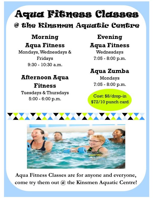 Come try AQUA ZUMBA, tonight at 7:05pm @ the Kinsmen Aquatic Centre!