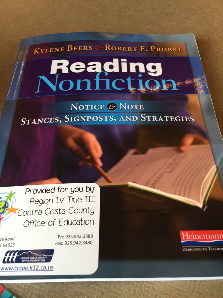 commoncoregirl's tweet photo. Notice and Note Strategies in action! #CCCOElit @KyleneBeers @BobProbst https://t.co/vJku7JTQuT