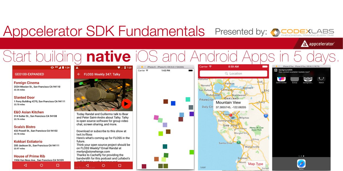 Appcelerator SDK fundaments schedule from March - July 2016 codexlabs.com/schedule  #tidev #appcelerator #tialloy