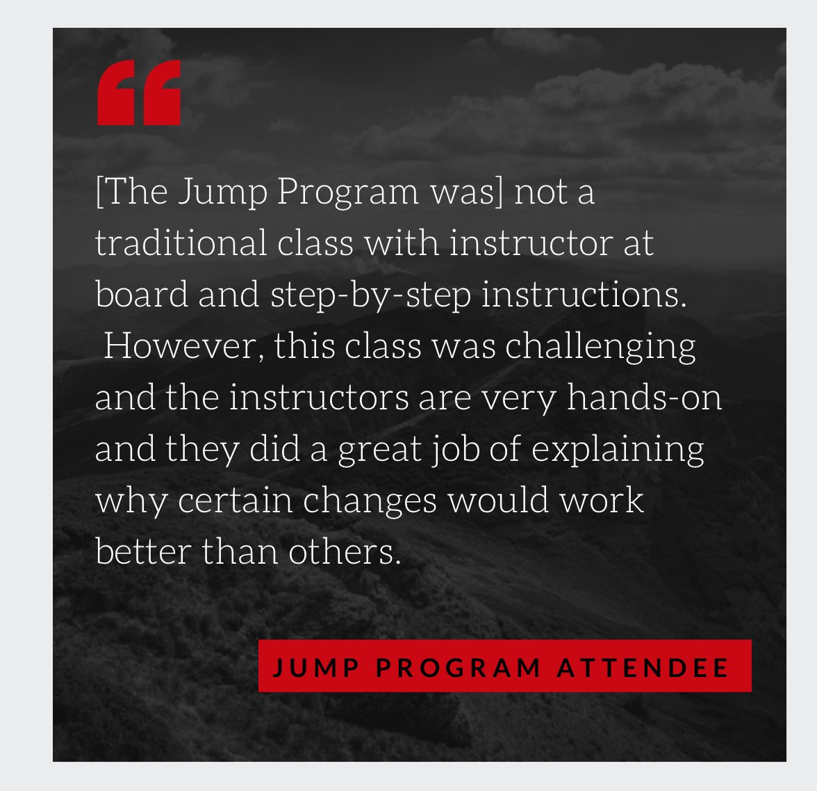 RedPillA's tweet image. The #JumpProgram was a success, see what our attendees are saying!