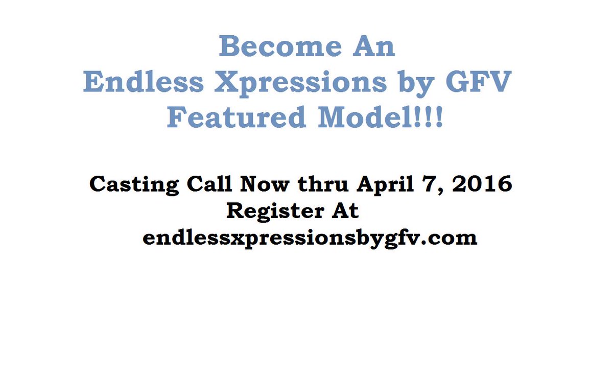 EXbygfv's tweet photo. https://t.co/T8hSnKIuaD

So you have what it takes? Want a chance to #model? #contest #modeling #competiton https://t.co/CHIWWKoHaK