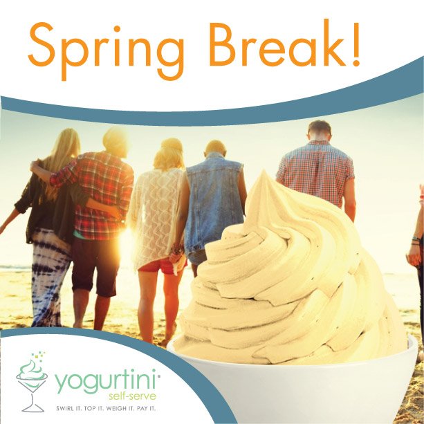 Yogurtini's tweet image. What kind of Spring Breaker are you: beach or books? #springbreakplans #springbreak2016