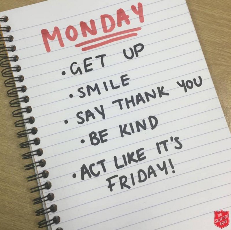 Thank you <a href="/salvationarmyuk/">The Salvation Army</a> for the inspiration! #positivethinking #MotivationMonday