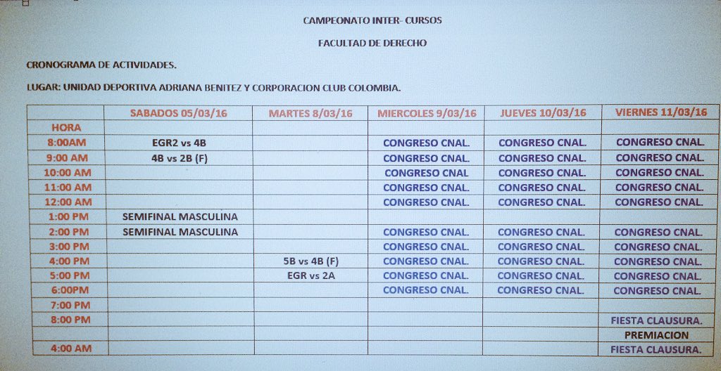 DerechoUDENAR1's tweet photo. #Atención Campeonato ínter-cursos Facultad de Derecho.             Final. https://t.co/k4XBLV3aQa