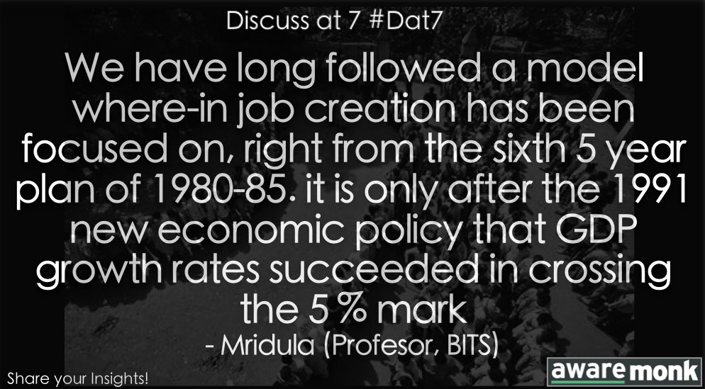 AwareMonk's tweet image. Professor Mridula from BITS talks about the focus on job creation from 1980-1991. #Discuss_at_7 #Dat7