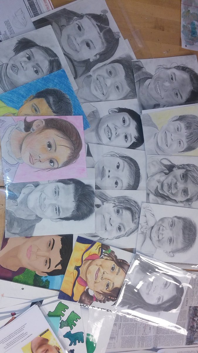 artbratt's tweet image. Getting ready to send our portraits of Bolivian children! #memoryproject #cobbartrocks #drawing #believeyoucan