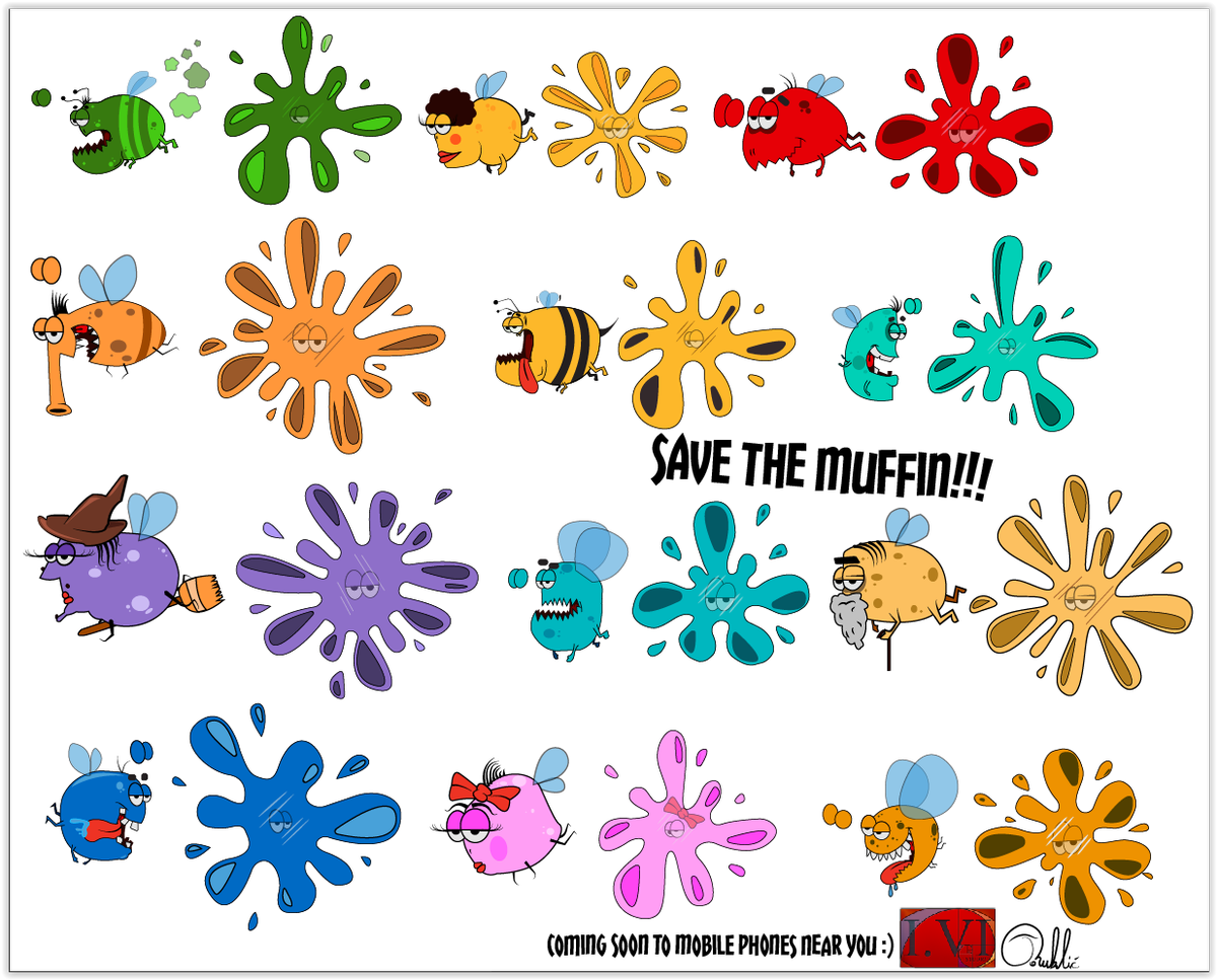 TRuklic's tweet photo. Bug Splash art finished =) Soon we start animating. #savethemuffin #gamedev #indiegame #gameart #indiedev https://t.co/RnbuiquKFc