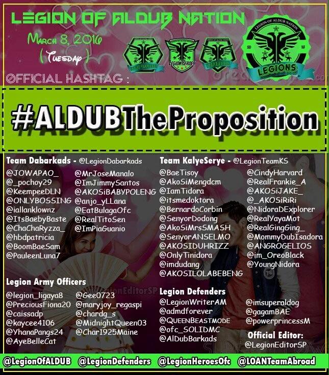 Yhanaleng's tweet photo. Our Official HashTag For Today!
#ALDUBTheProposition 
Spread The Love And GoodVibes!
Happy Tweeting AlduBarkads! https://t.co/6n9PB7FYA0