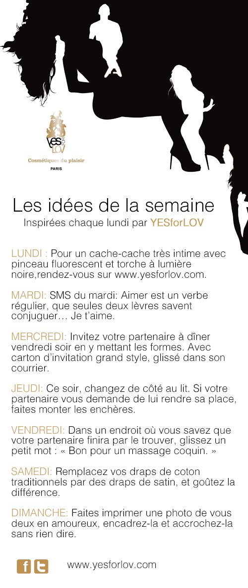 YESforLOV's tweet photo. PREUVE D'AMOUR :  Découvrez chaque lundi, les idées de la semaine inspirées par YESforLOV https://t.co/v8wFemLTQm