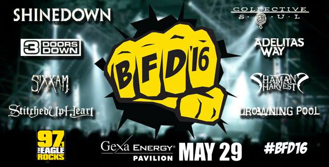 LiveNationDFW's tweet photo. JUST ANNOUNCED — KEGL’s #BFD16 at Gexa Energy Pav May 29th! Tickets on sale Friday at 10AM: https://t.co/BeAWkoU45M https://t.co/3qtX3c3q85