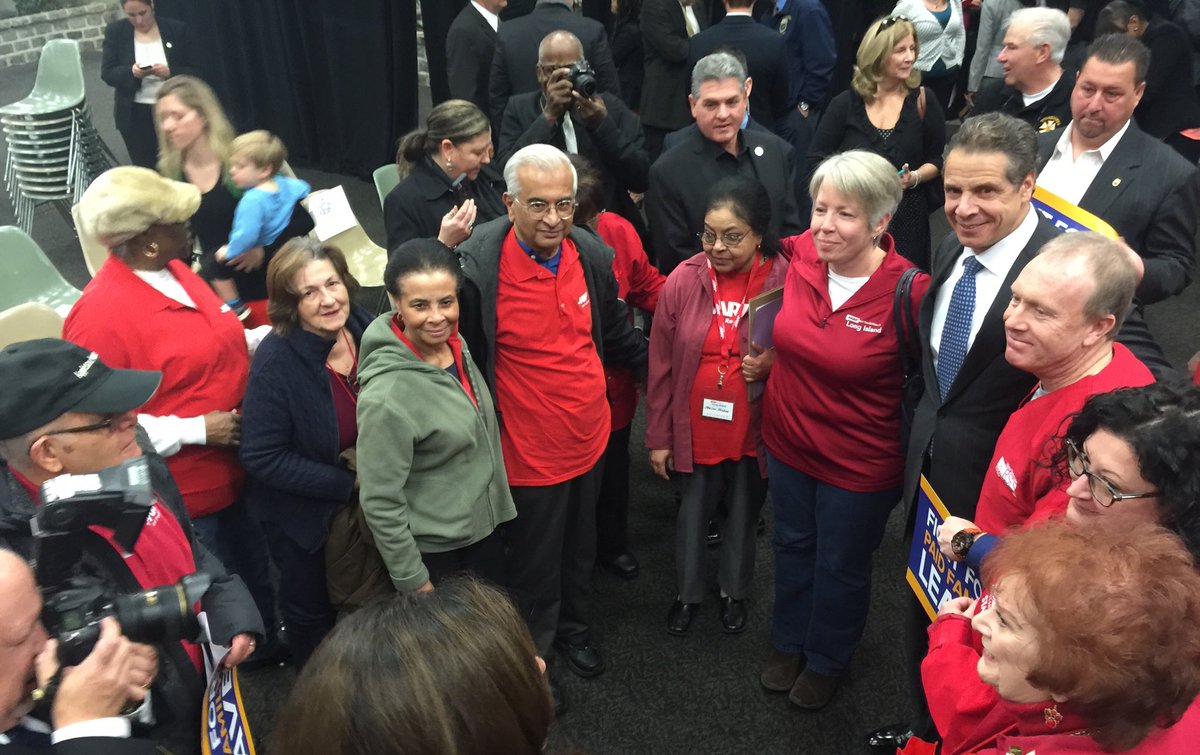 .<a href="/NYGovCuomo/">Archive: Governor Andrew Cuomo</a> stops to pose for a photo &amp; thank AARP &amp; their volunteers for their support for #paidfamilyleave