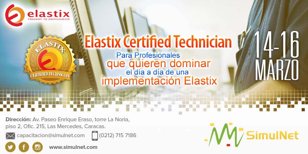simulnet's tweet photo. ¿Qué estas esperando? #Simulnet te brinda la oportunidad de certificarte internacionalmente ¡Inscribete! @ElastixES https://t.co/PaS1I1WEwm