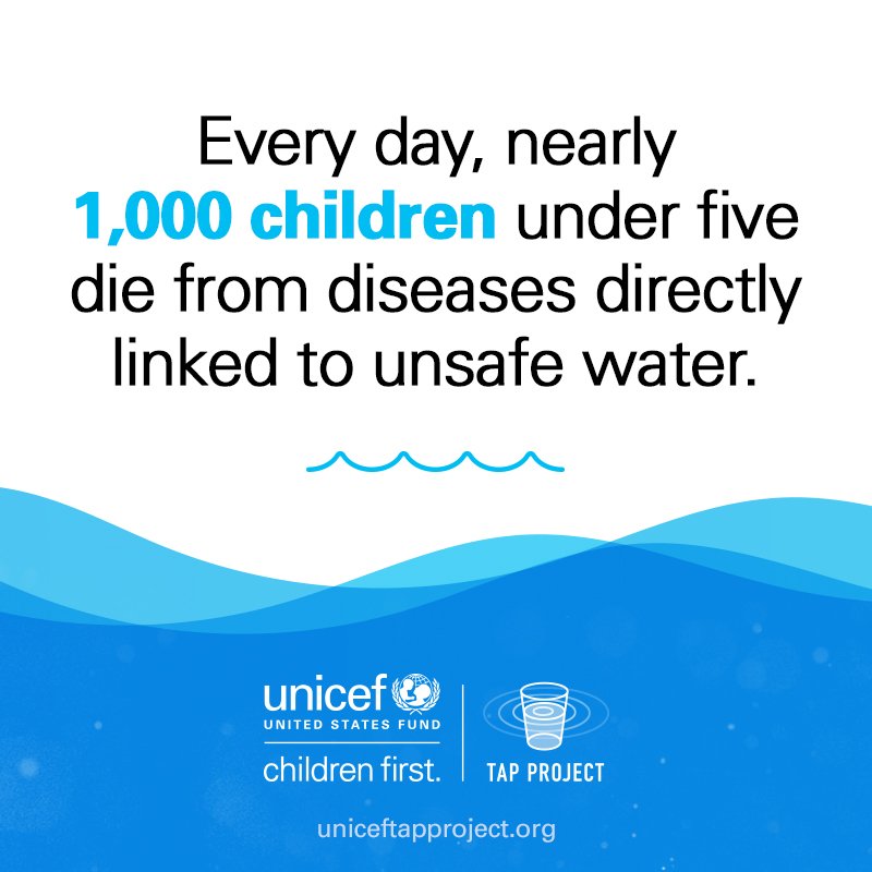 Every day, ~1,000 children <5 die from diseases directly linked to unsafe water: bit.ly/1U7GQo5 #TapProject