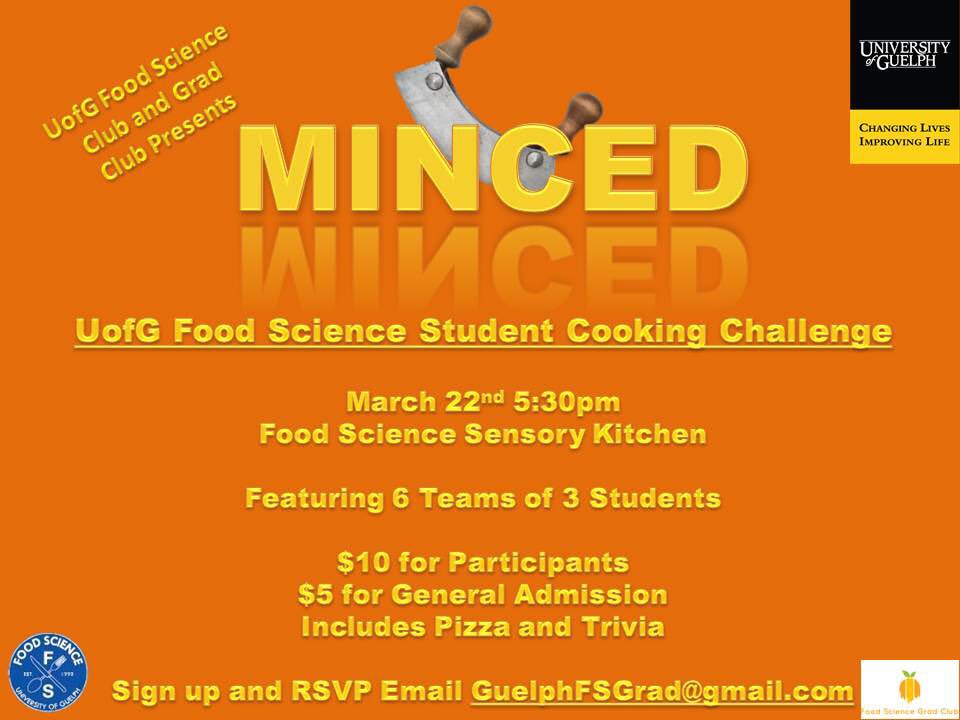 GuelphFSGrad's tweet photo. @FoodScienceDept hosting our first ever Minced Cooking Competition! #SharpenYourKnives #NotChopped 🍽🔪 https://t.co/64sIb6ew9G