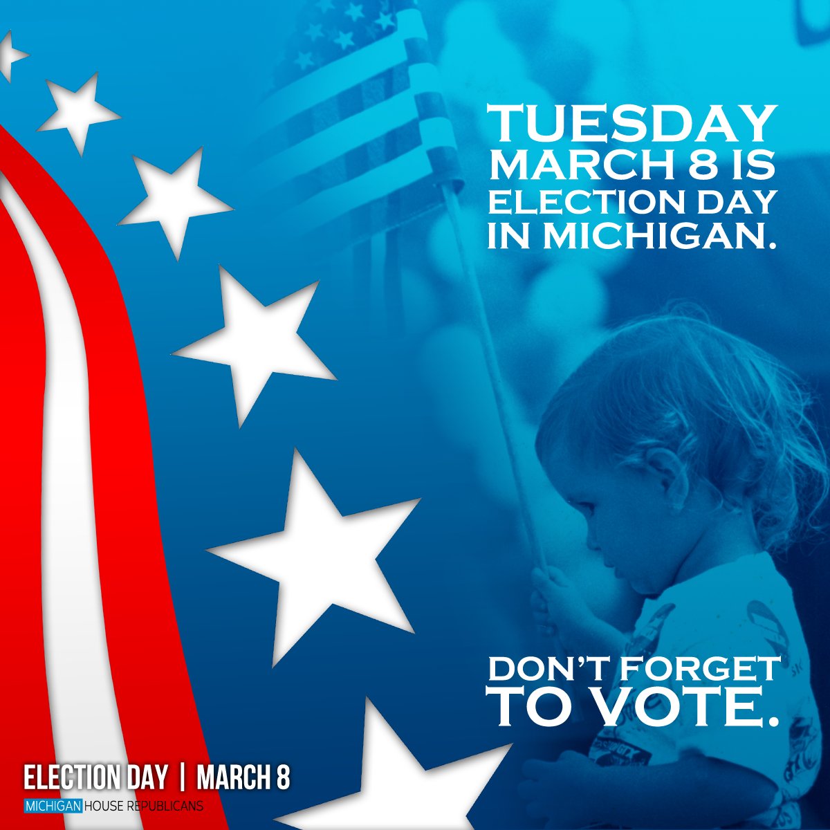 MI_Republicans's tweet photo. Be sure to get your voice heard in our Primary Election. #voteMarch8 #MIPrimaryElection https://t.co/RzFqa0BwOa