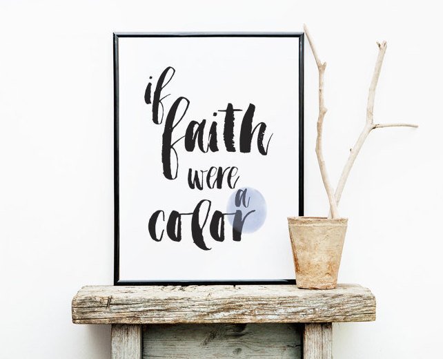 PaperRelish's tweet image. Scandinavian Design Poster, Printable Word Art, If Faith Were a Co… etsy.me/1I3ucOy #Etsy #AbstractPrintable