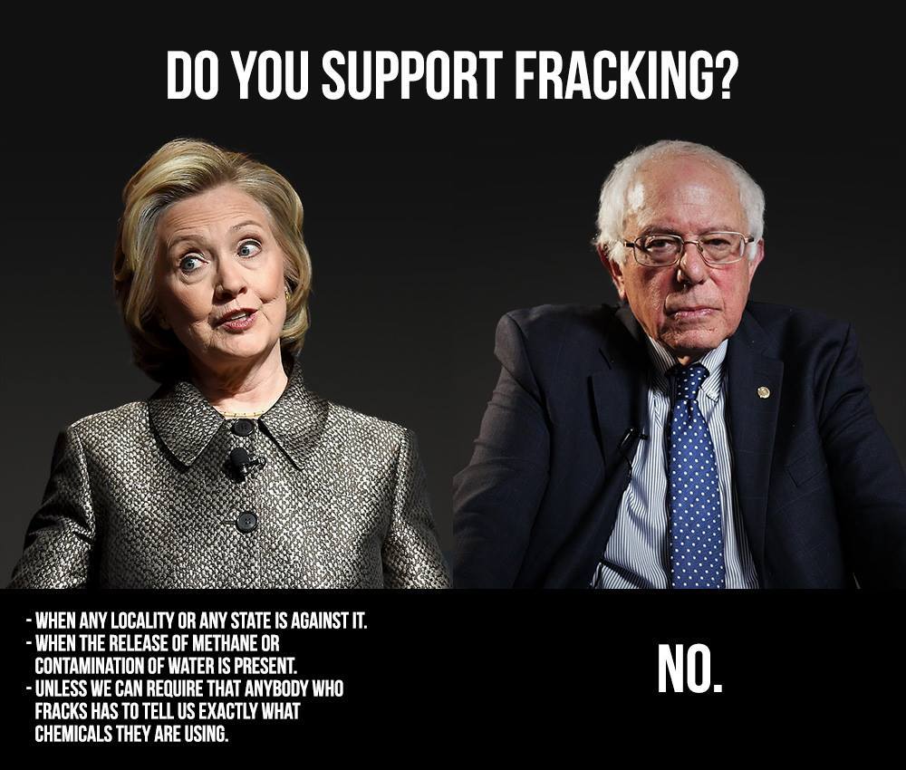 NCForBernie's tweet photo. .@BernieSanders could not be more clear on where he stands with fracking. #FeelTheBern #Bernie2016 https://t.co/Wr3dlgBEpP