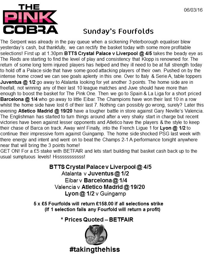 The_Pink_Cobra's tweet photo. The Cobra landed a Venomous £300 Footie JACKPOT yesterday!
VIP's feasted on a full house of #Fourfolds & #LUMPDouble https://t.co/wIEOli8Kkn