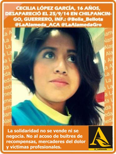 #Tebuscamos Cecilia López García, 16 años 25/9/14 #Chilpancingo #Guerrero <a href="/Bella_Bellota/">Bella Bellota</a> <a href="/AcapulcoGob/">Gobierno de Acapulco</a>