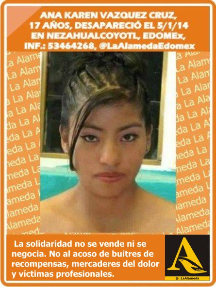 #Tebuscamos Ana Karen Vazquez Cruz, 17 años, 5/1/14 #Nezahualcoyotl #Edomex 53464268, <a href="/LaAlamedaToluca/">LaAlamedaToluca</a> <a href="/MaruPina1/">Maru Piña</a>