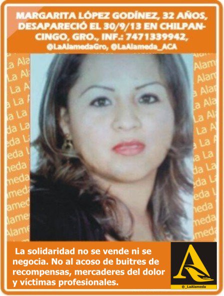 #Tebuscamos Margarita López Godínez, 32 años, 30/9/13 #Chilpancingo #Guerrero <a href="/KeBuenaChilpo/">KeBuena Chilpancingo</a> <a href="/SoloChilpo/">SoloEnChilpancingo</a>