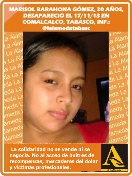 #Tebuscamos Marisol Barahona Gómez, 20 años, 17/11/13 #Comalcalco #Tabasco <a href="/laalamedatabasc/">@LaAlamedaTabasco</a> <a href="/transeunte_tab/">transeunte tabasco</a>