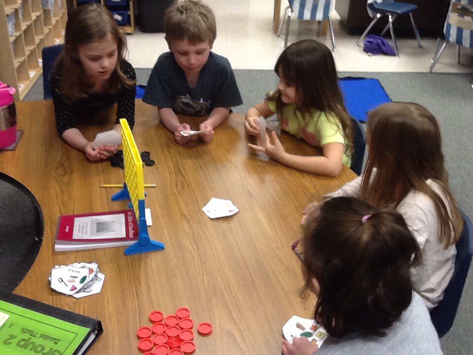 HESKaufman's tweet image. Playing math review 3D shape spot it and connect four #mashup #mathgroup