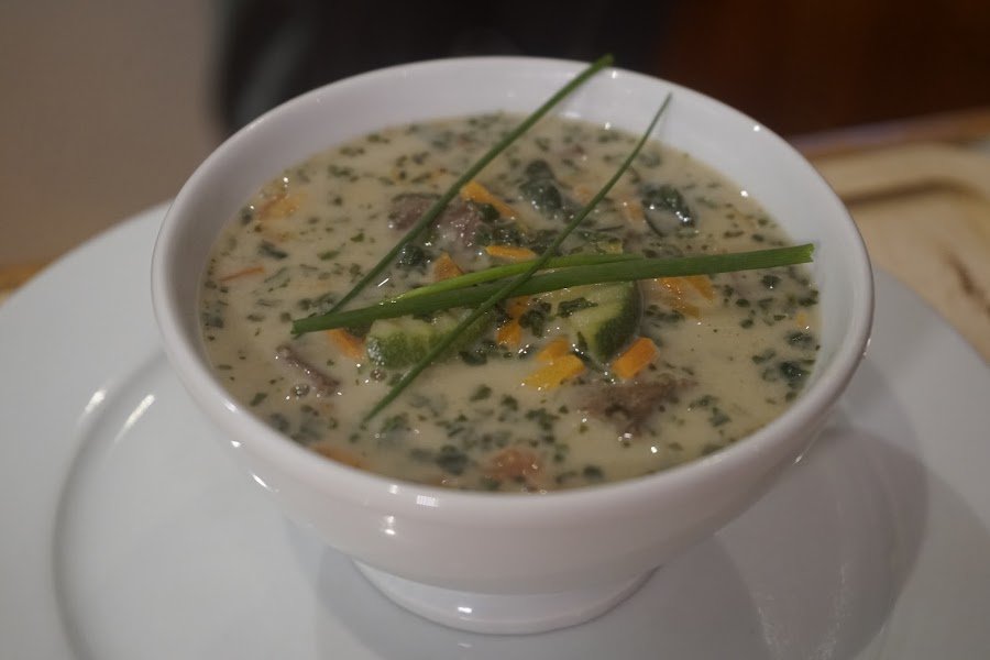 Deconstruct our Thai green curry beef and turn it into Thai curry coconut soup: ironchefamerica.tv