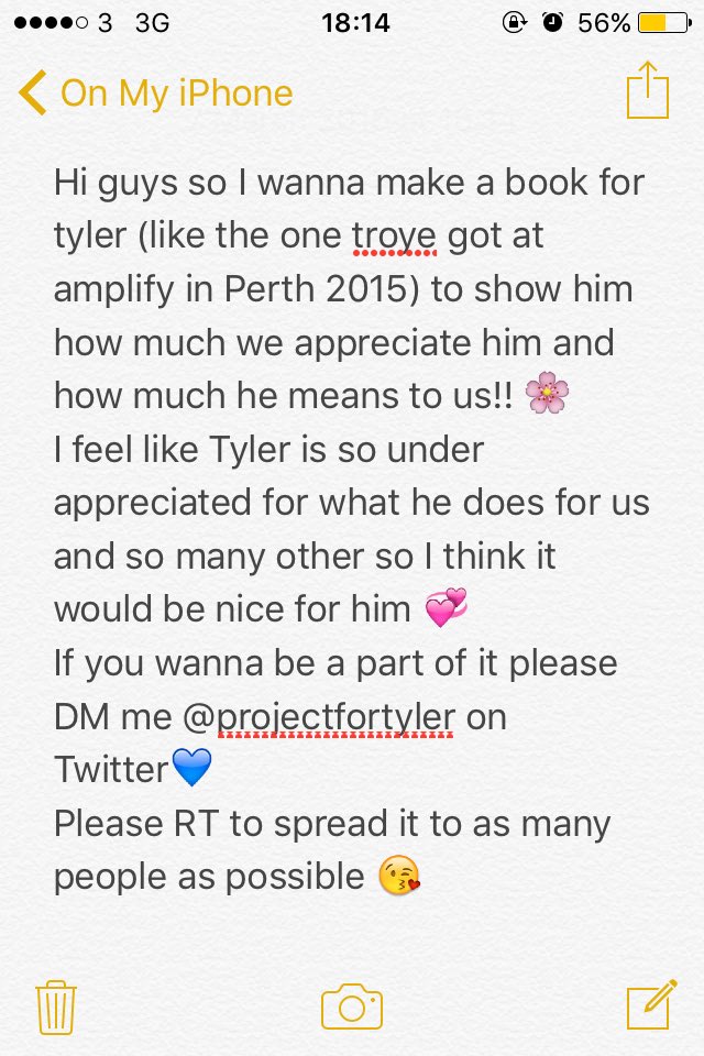 ProjectForTyler's tweet image. I wanna do a project for @tyleroakley to show him how much he mean to us!! I wanna make him one like troyes 💙🙈RT