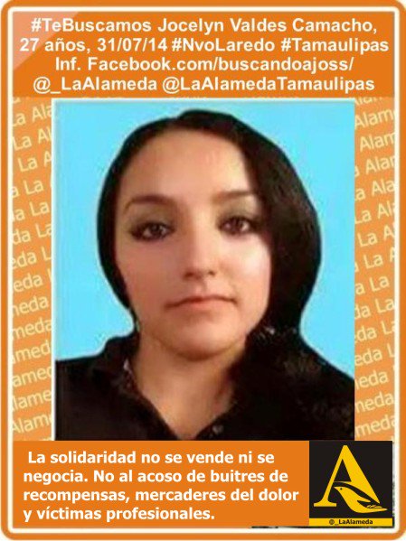 #TeBuscamos Jocelyn Valdés Camacho, 27 años, 31/07/14, #NvoLaredo #Tamaulipas @claudia66184 #Tamps #Reynosa