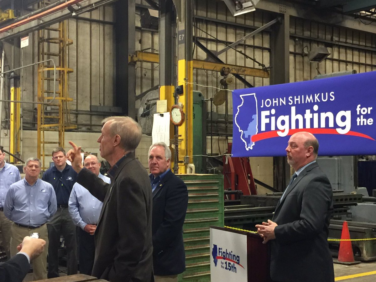JohnMShimkus's tweet photo. Thank you to Automation International in Danville for hosting @BruceRauner, @ChadHaysforRep &amp; I this morning! https://t.co/pFTOAPmom6