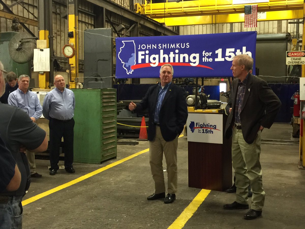 JohnMShimkus's tweet photo. Thank you to Automation International in Danville for hosting @BruceRauner, @ChadHaysforRep &amp; I this morning! https://t.co/pFTOAPmom6